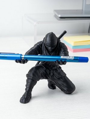 Ninja Warrior Pen Holder Action Figure BLK, 3D Printed Desk Organizer for Office and Study Table Decor